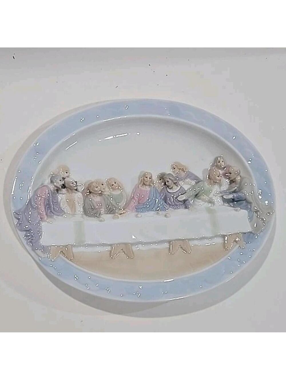 The Last Supper Valencia Collection Porcelain Plaque Holy Thursday Eucharist 9x7